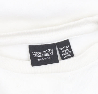 Dragon Ball Z Boys White Sweatshirt 10-11 Years Anime Graphic Pullover