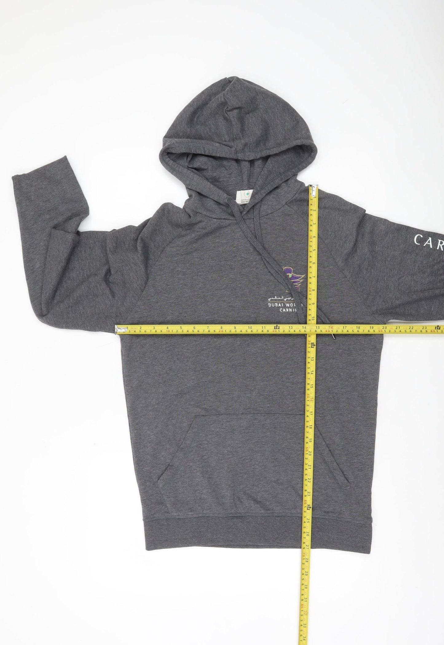 Mens UK Size S Dubai Racing Club Grey Pullover Hoodie