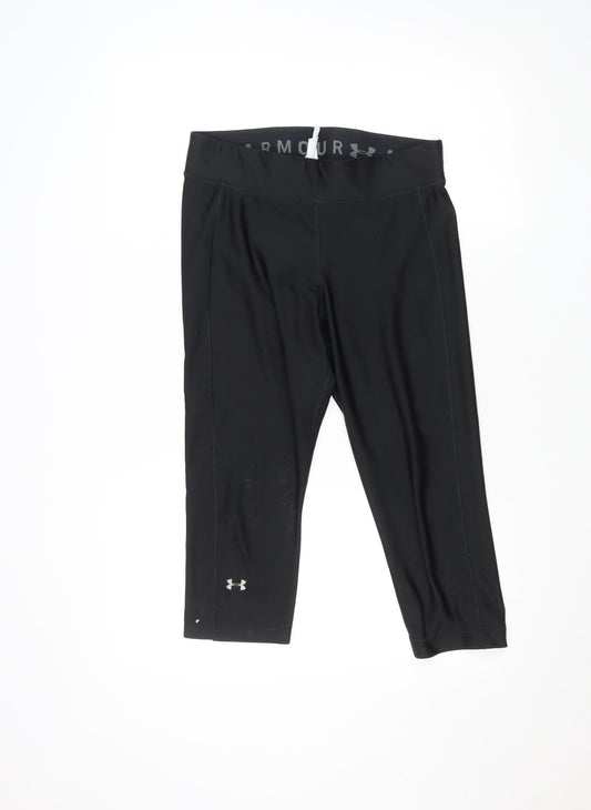 Under Armour Women Black L Compression Leggings Moisture Wicking