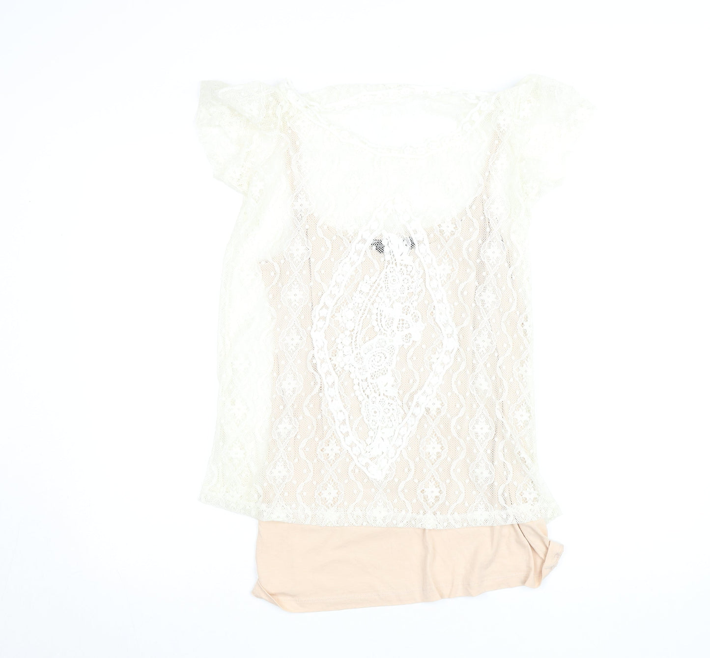 Womens UK Size 14 Dorothy Perkins Beige Camisole Blouse
