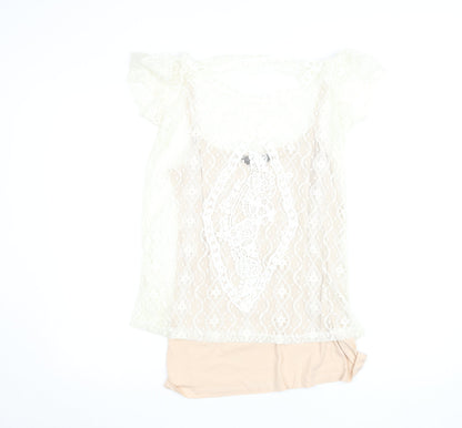 Womens UK Size 14 Dorothy Perkins Beige Camisole Blouse