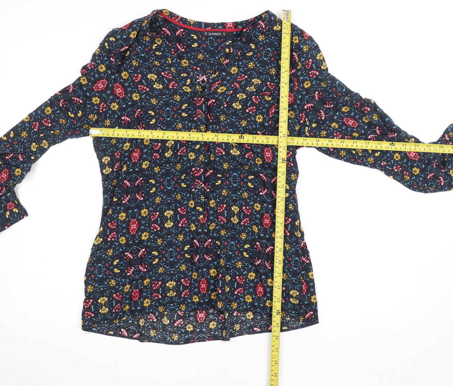 Dunnes Women’s Multicoloured Floral Viscose Tunic Blouse Size 14