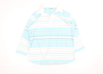 Womens UK Size 10-12 Dunnes Stores Blue Basic Polo