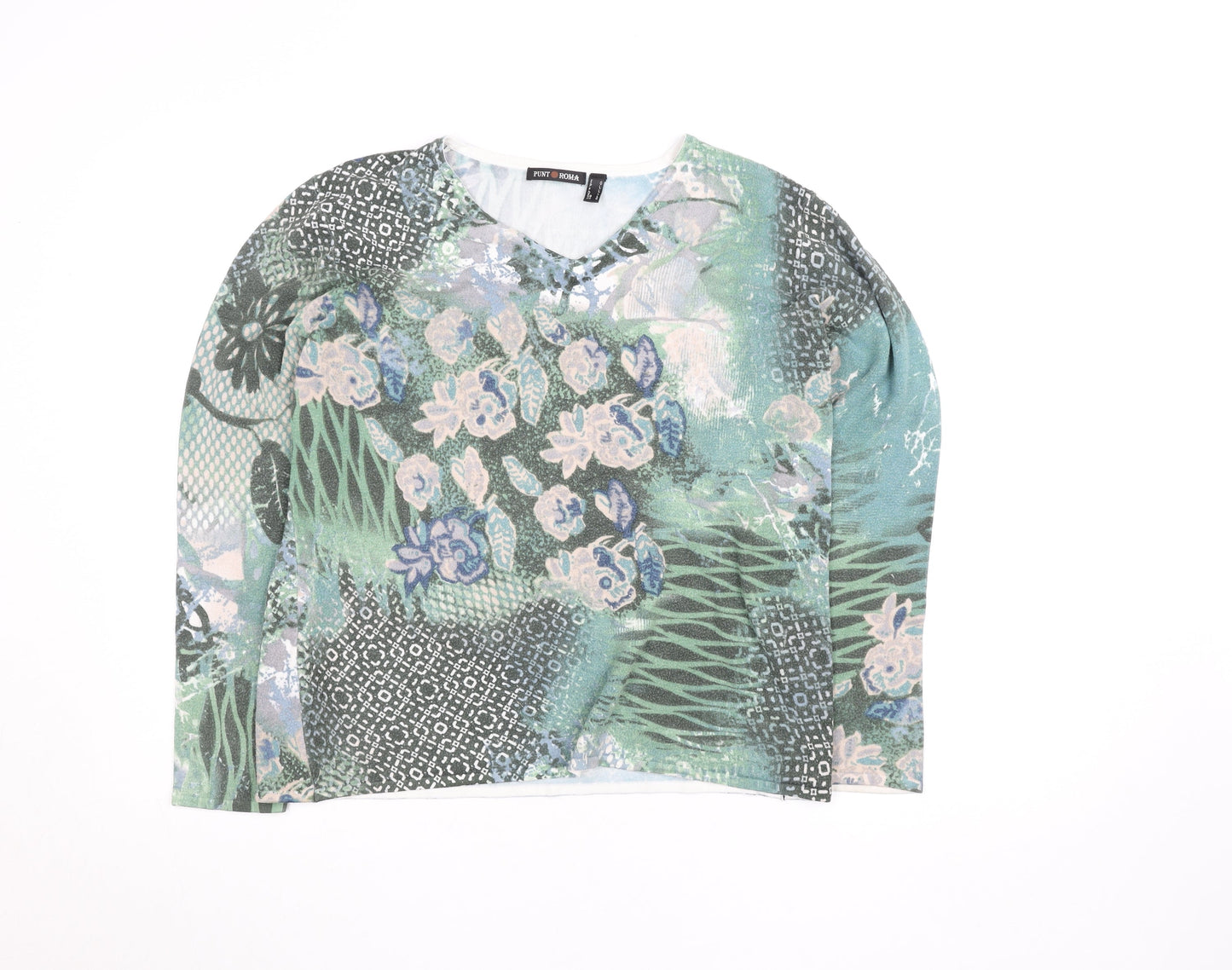 Womens UK Size L Punt Roma Multicoloured Basic Blouse