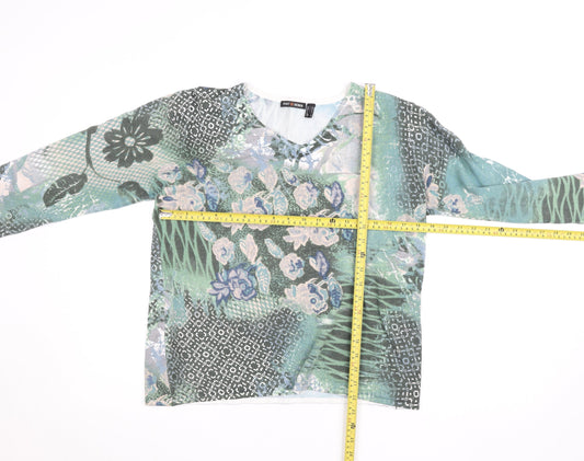 Womens UK Size L Punt Roma Multicoloured Basic Blouse