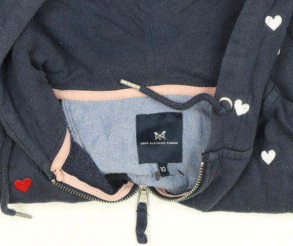 Womens UK Size 10 Crew Clothing Company Blue Full Zip Hoodie