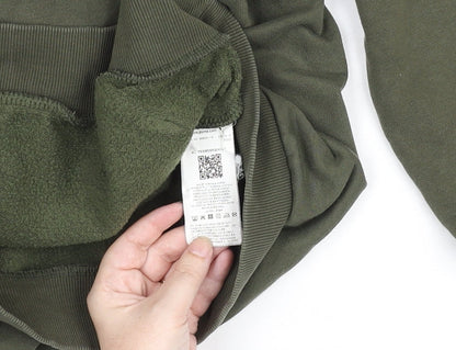 Puma Women's Khaki Green Small Pullover Hoodie with Logo Print