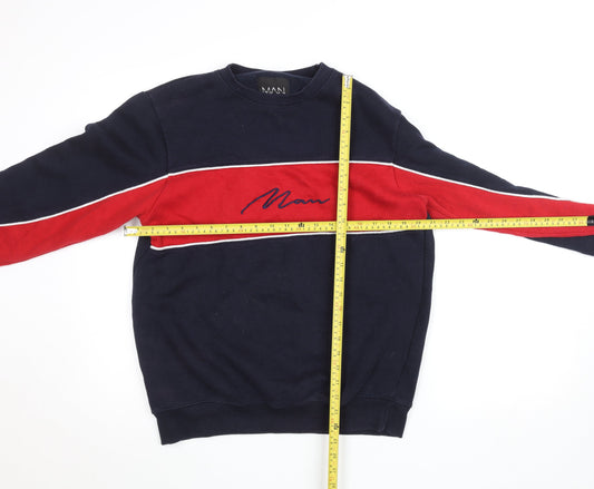 Mens UK Size M boohooMAN Blue Pullover Sweatshirt
