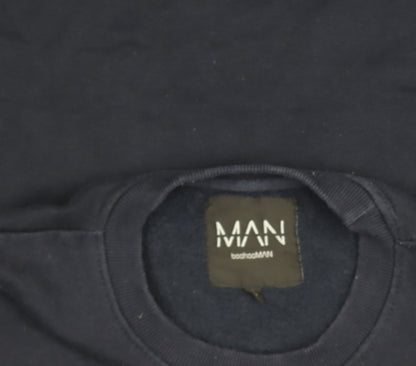 Mens UK Size M boohooMAN Blue Pullover Sweatshirt