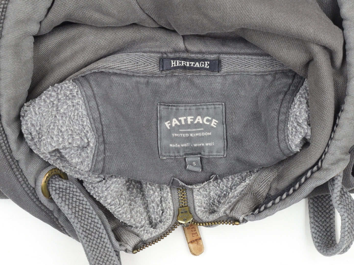 Mens UK Size S FatFace Grey Full Zip Hoodie