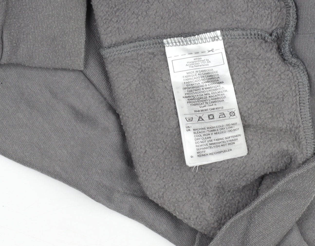 Mens UK Size M adidas Grey Pullover Hoodie