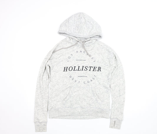Hollister Women’s Grey XS Pullover Hoodie with Logo Print