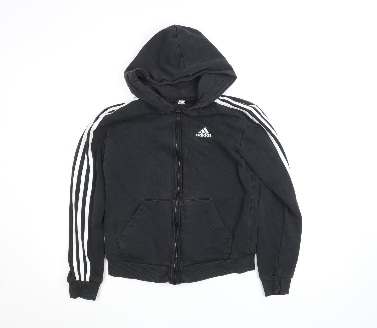 Boys UK Size 9-10 Years adidas Black Full Zip Hoodie