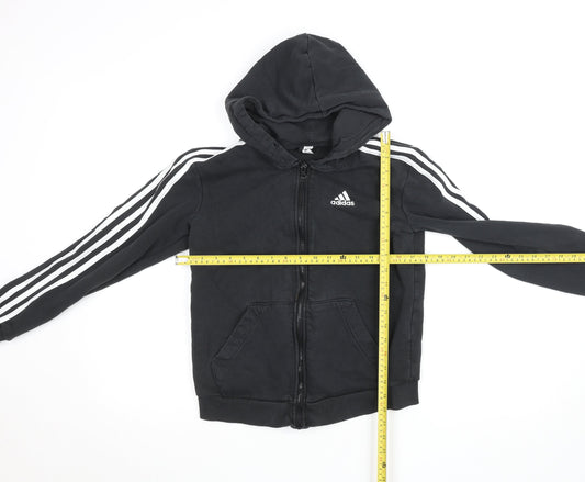 Boys UK Size 9-10 Years adidas Black Full Zip Hoodie