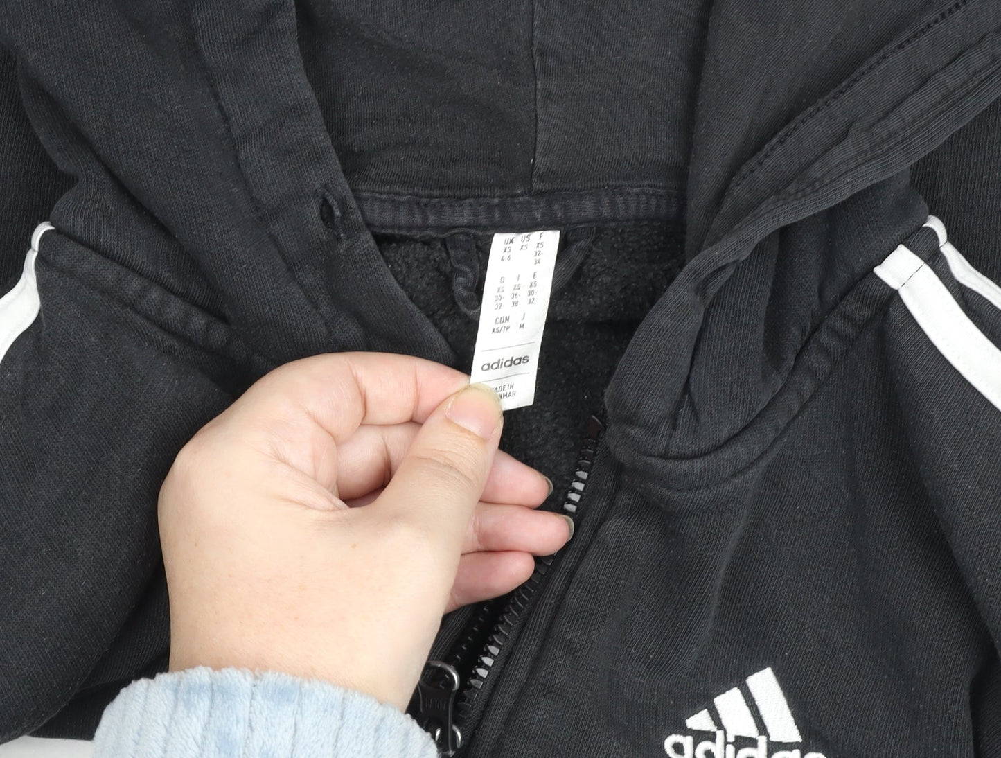Boys UK Size 9-10 Years adidas Black Full Zip Hoodie