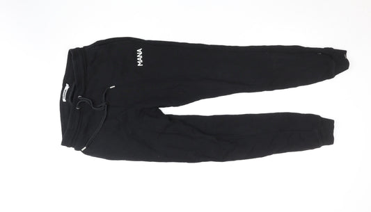 Mens UK Size S Mana Regular Fit Jogger Black Trousers