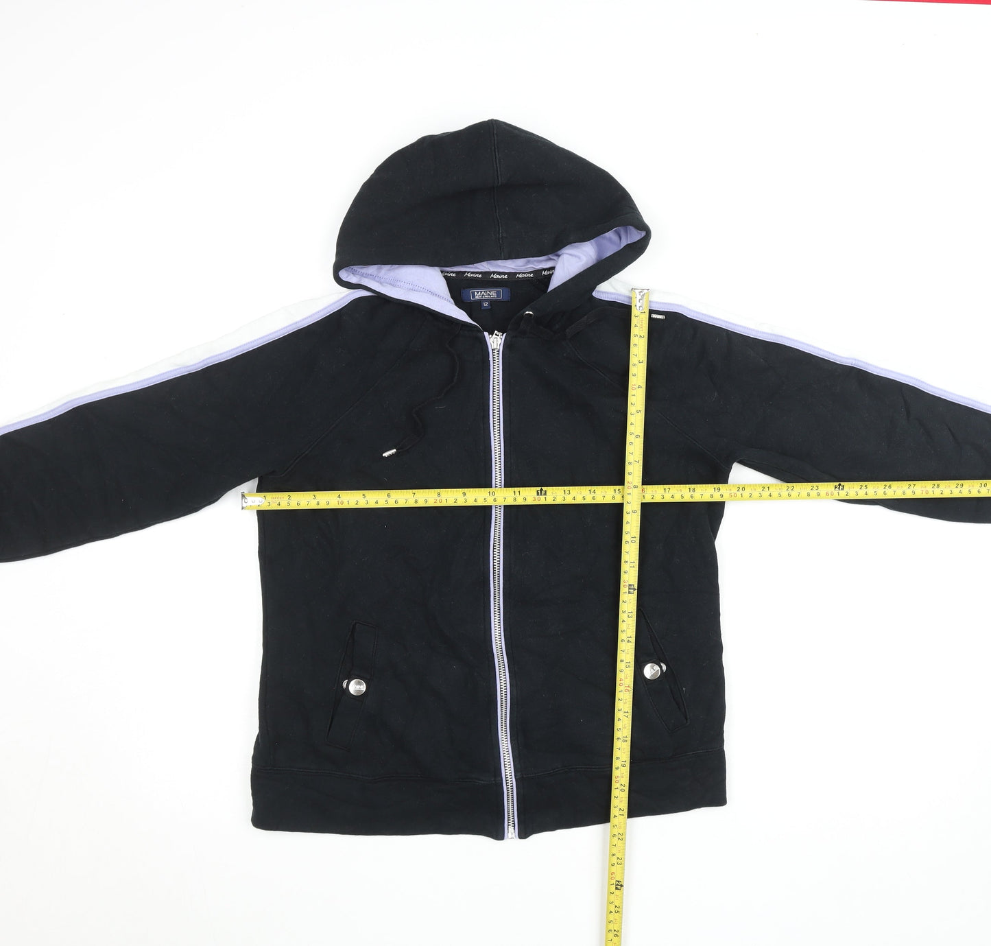 Womens UK Size 12 Debenhams Black Full Zip Hoodie