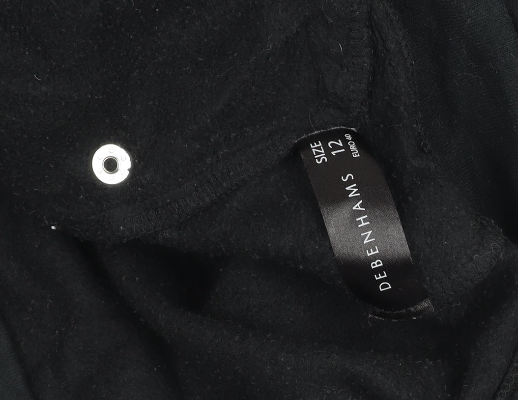 Womens UK Size 12 Debenhams Black Full Zip Hoodie