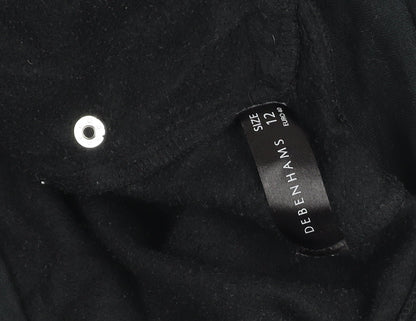 Womens UK Size 12 Debenhams Black Full Zip Hoodie