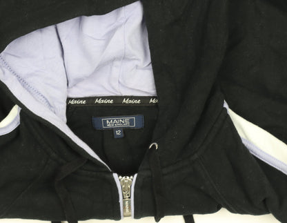 Womens UK Size 12 Debenhams Black Full Zip Hoodie