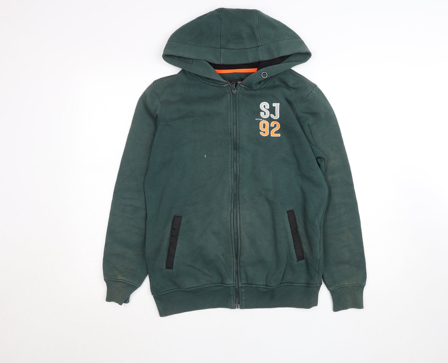 Mens UK Size M Spykar Green Full Zip Hoodie