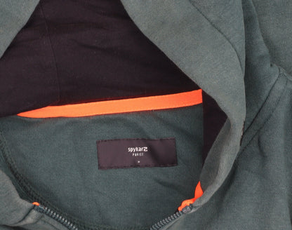 Mens UK Size M Spykar Green Full Zip Hoodie