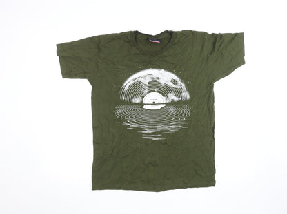 Unfledged Men's Green Music Graphic Crew Neck Short Sleeve T-Shirt Size L
