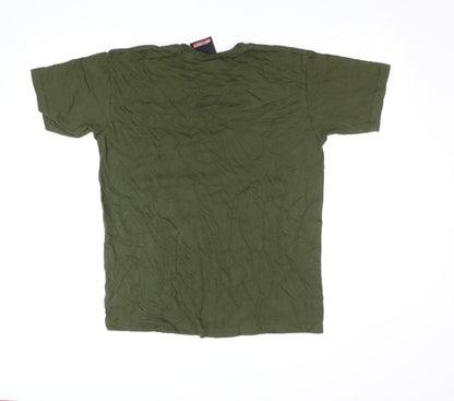 Unfledged Men's Green Music Graphic Crew Neck Short Sleeve T-Shirt Size L