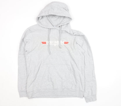 Womens UK Size M Port & Company Grey Pullover Hoodie