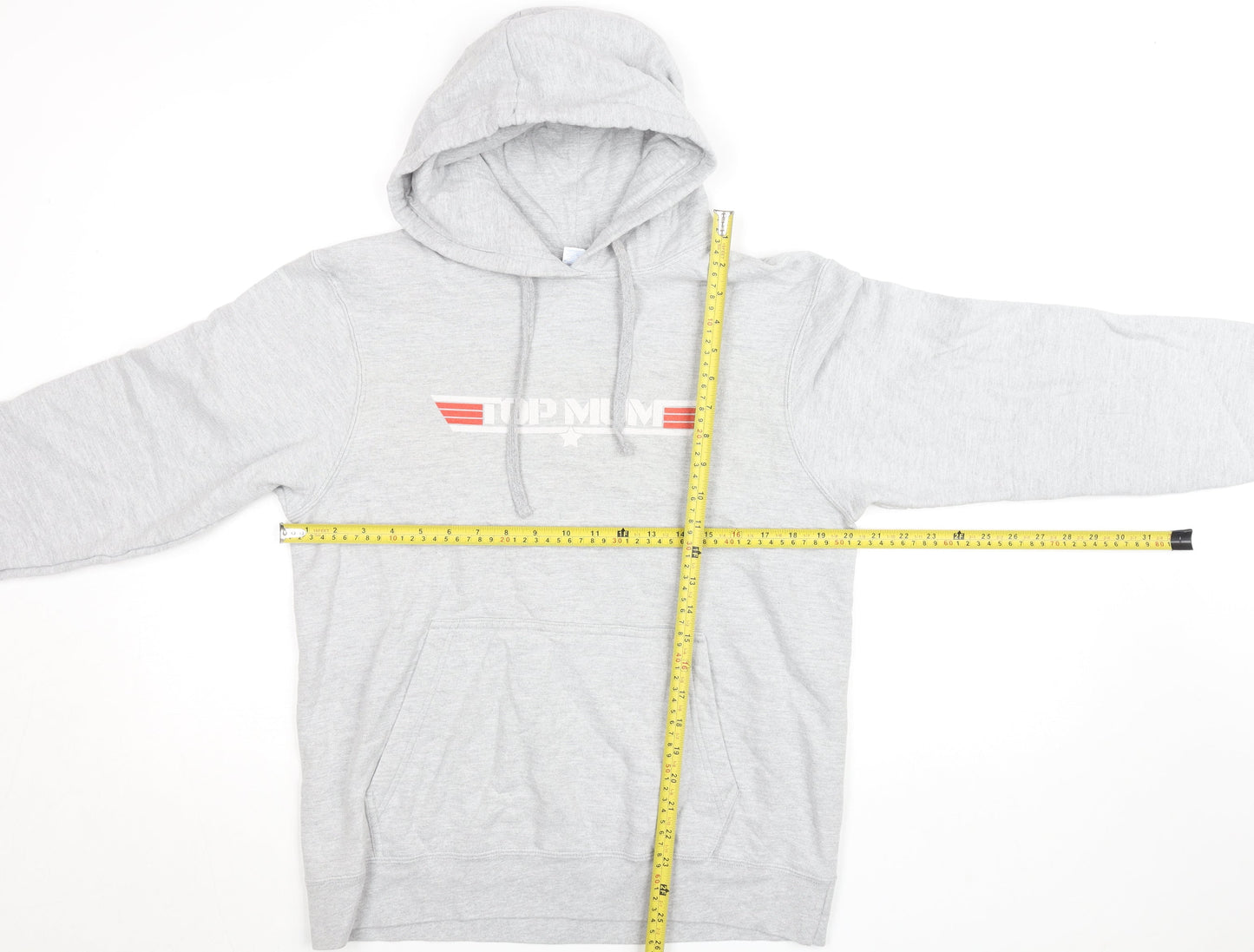 Womens UK Size M Port & Company Grey Pullover Hoodie
