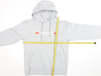 Womens UK Size M Port & Company Grey Pullover Hoodie