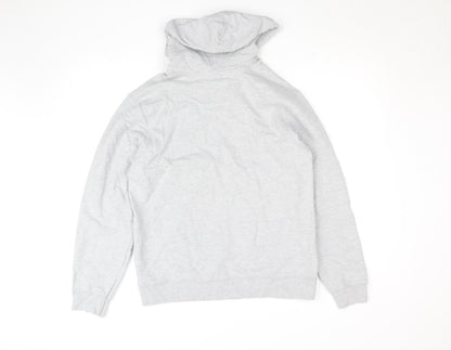 Womens UK Size M Port & Company Grey Pullover Hoodie