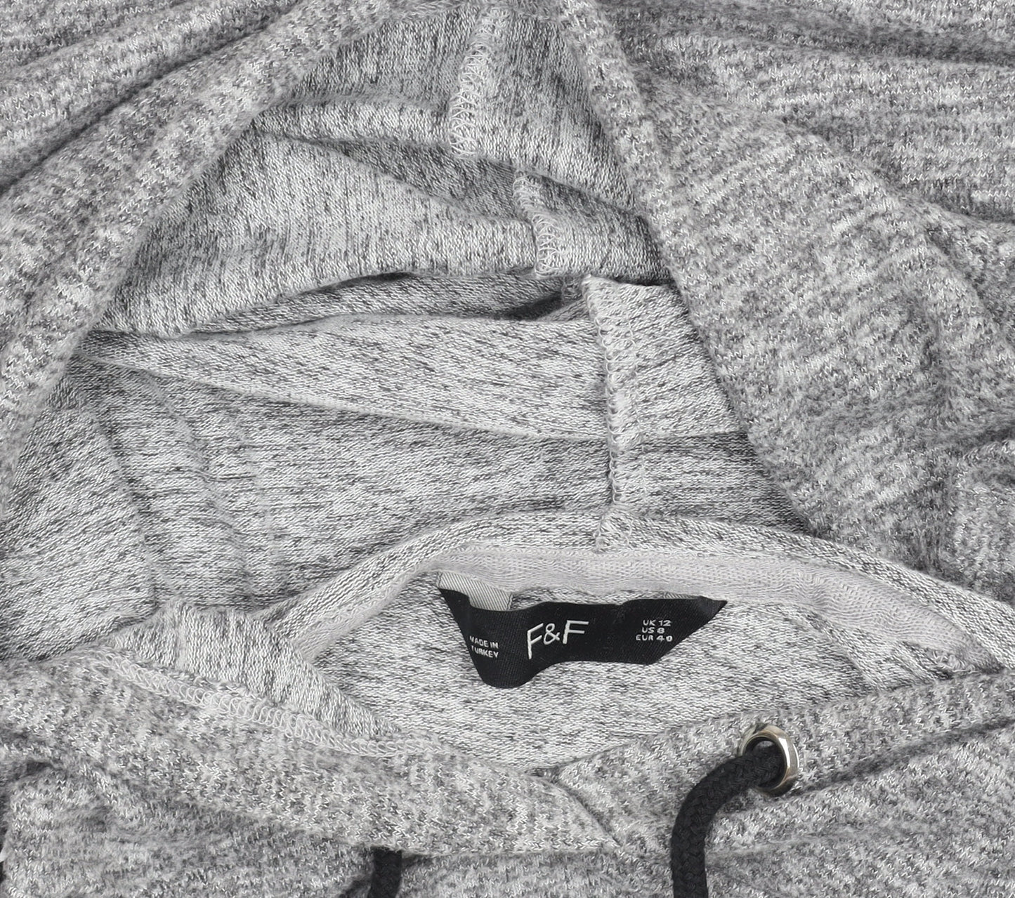 Womens UK Size 12 F&F Grey Pullover Hoodie