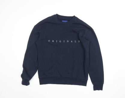 Unisex Adults UK Size L JACK & JONES Blue Pullover Sweatshirt
