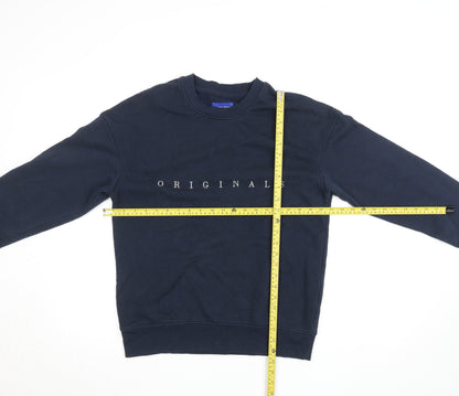 Unisex Adults UK Size L JACK & JONES Blue Pullover Sweatshirt
