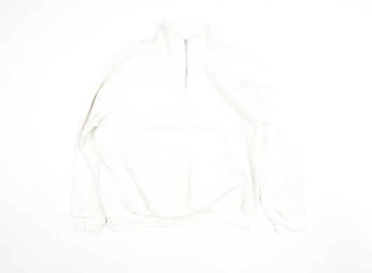 Womens UK Size XL Zara White Pullover Sweatshirt