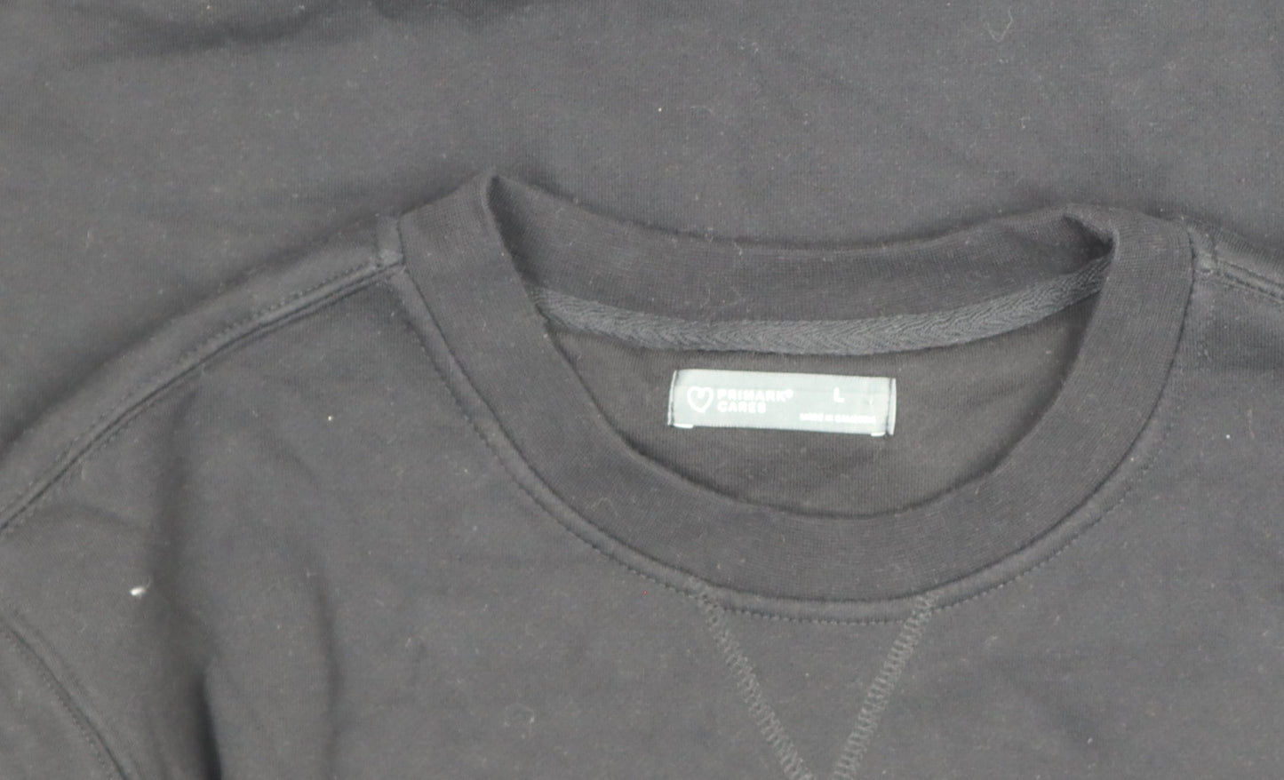 Primark Cares Women's Black L Pullover Sweatshirt Cotton Blend