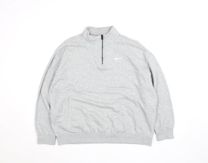 Nike Women’s Grey 1/4 Zip Sweatshirt Small - Soft Cotton Blend Pullover