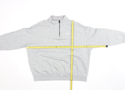 Nike Women’s Grey 1/4 Zip Sweatshirt Small - Soft Cotton Blend Pullover