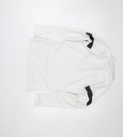 Puma Women White XS 1/4 Zip Pullover Sweatshirt with Black Detail