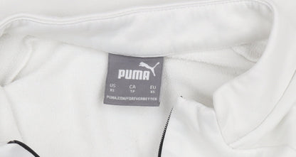 Puma Women White XS 1/4 Zip Pullover Sweatshirt with Black Detail