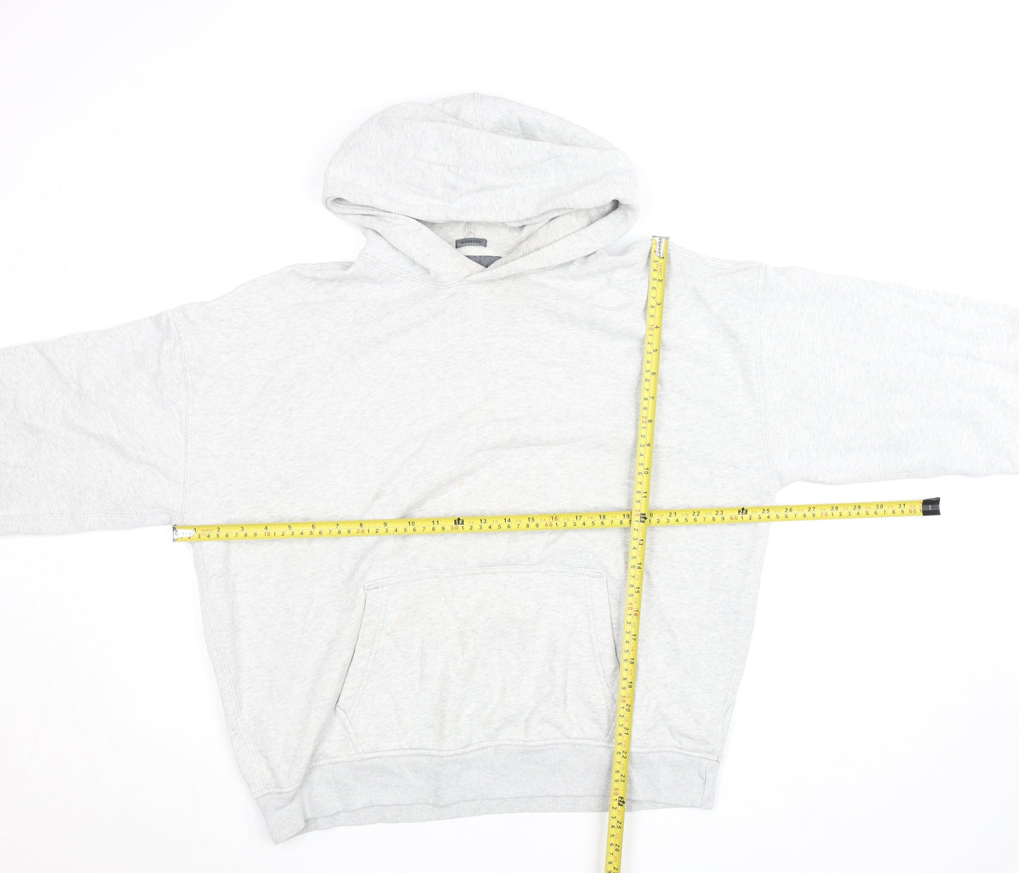 Abercrombie & Fitch Mens Grey Oversized Pullover Hoodie Size S