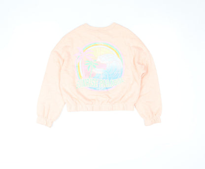 Marks and Spencer Girls Pink Graphic Pullover Sweatshirt 9-10 Years