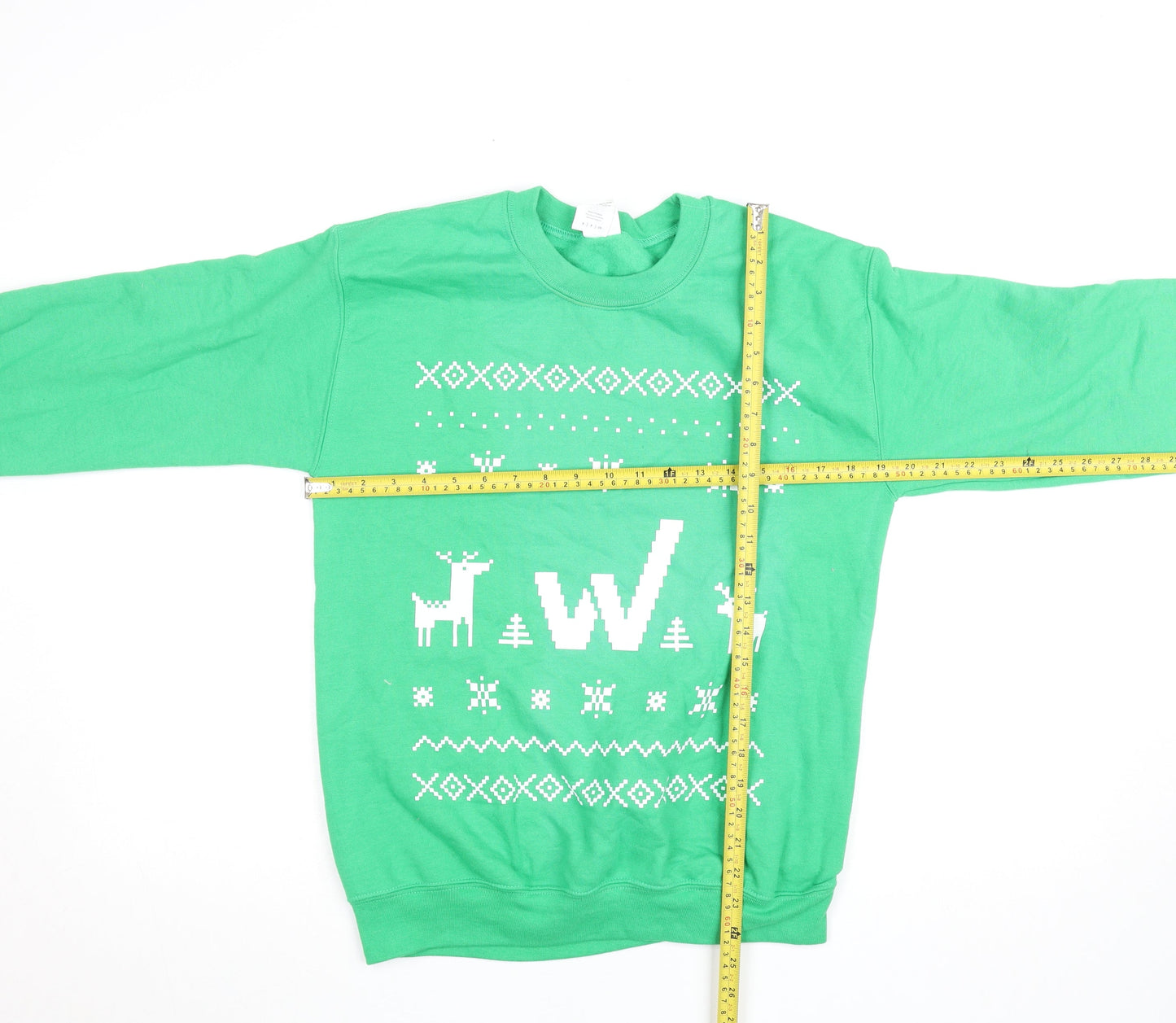 Gildan Women’s Green Christmas Crew Neck Pullover Jumper Size S