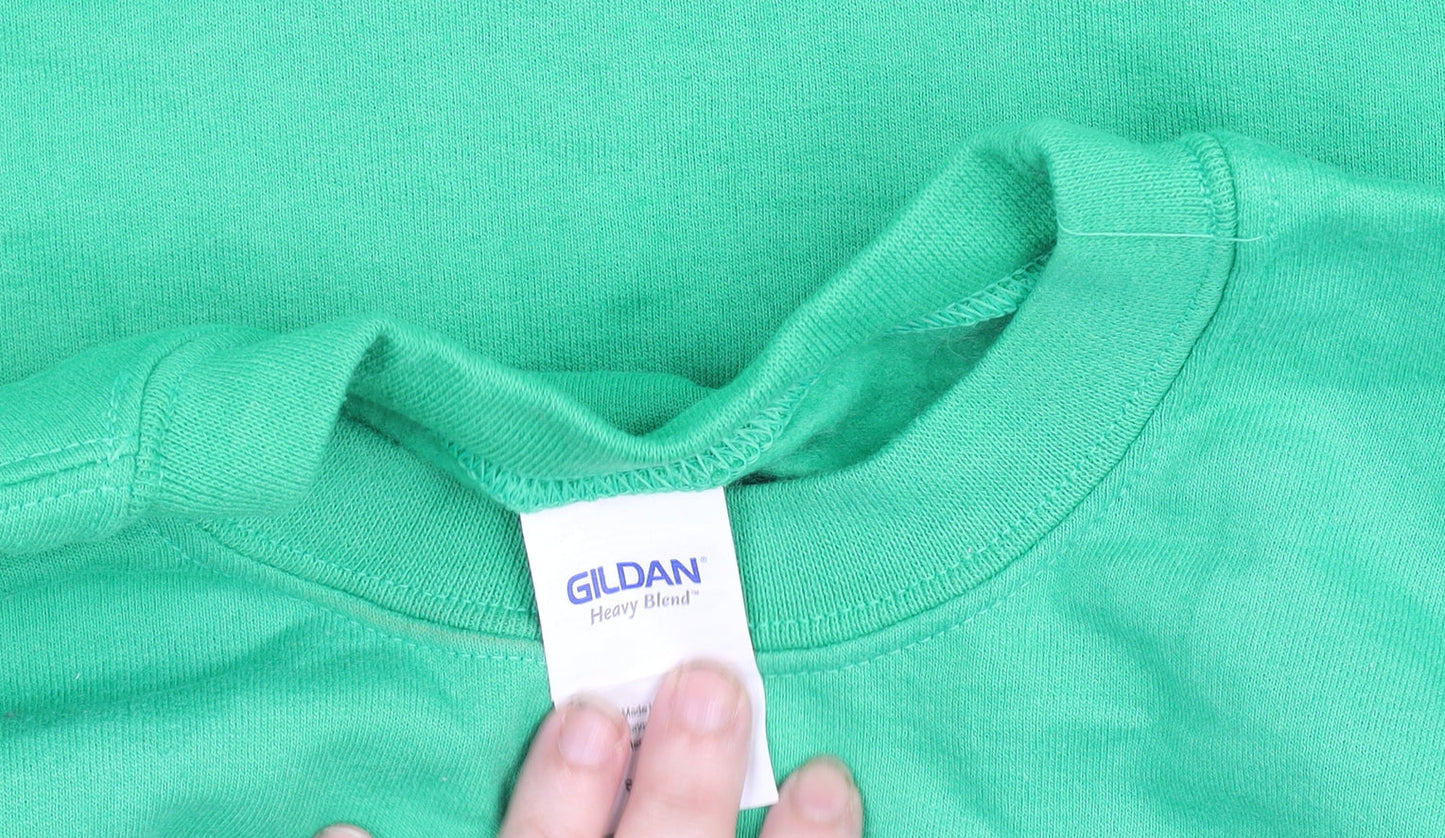 Gildan Women’s Green Christmas Crew Neck Pullover Jumper Size S