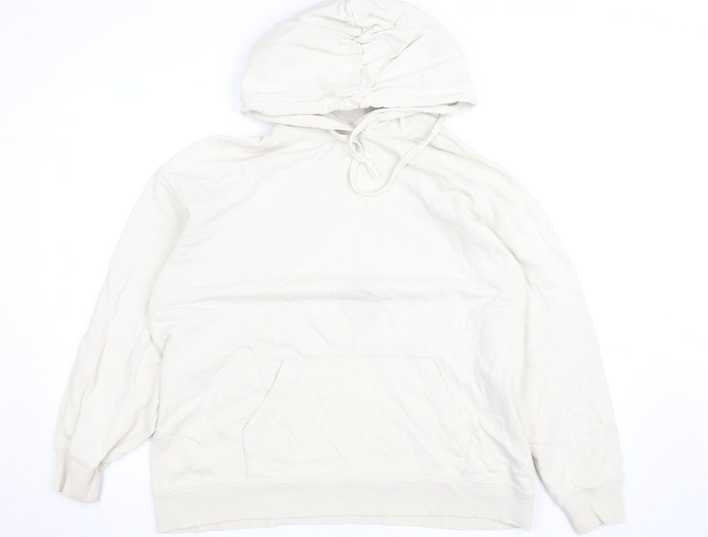 Womens UK Size M Uniqlo Beige Pullover Hoodie