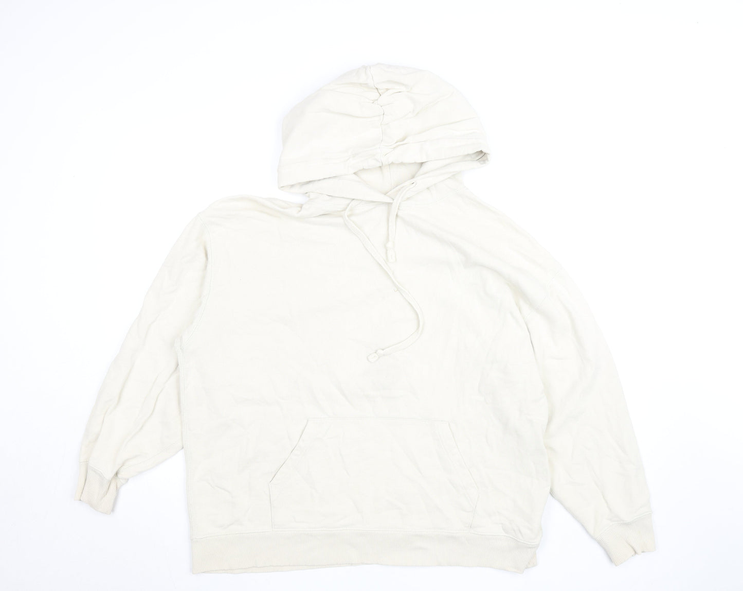 Womens UK Size M Uniqlo Beige Pullover Hoodie