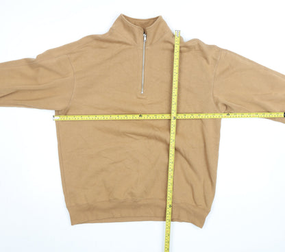 Mens UK Size M H&M Beige 1/2 Zip Sweatshirt