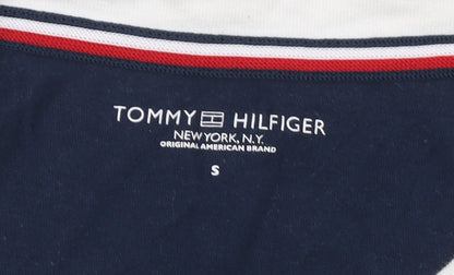 Tommy Hilfiger Men's Blue Colourblock Logo T-Shirt Size S