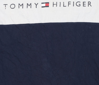 Tommy Hilfiger Men's Blue Colourblock Logo T-Shirt Size S